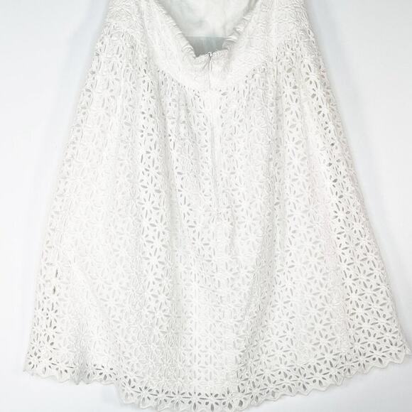 Milly New York White Lace Eyelet Halter Backless A-line Party Dress Sundress - Picture 9 of 11
